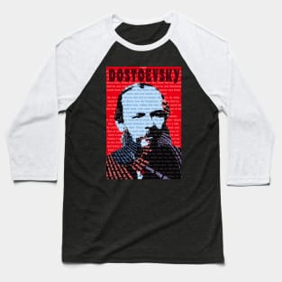 Fyodor Mikhailovich Dostoevsky in Red Baseball T-Shirt